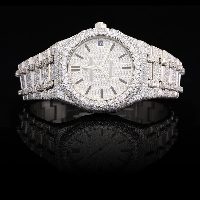 Moissanite Iced Out Round Automatic Watch – 22ct Edition (41mm)