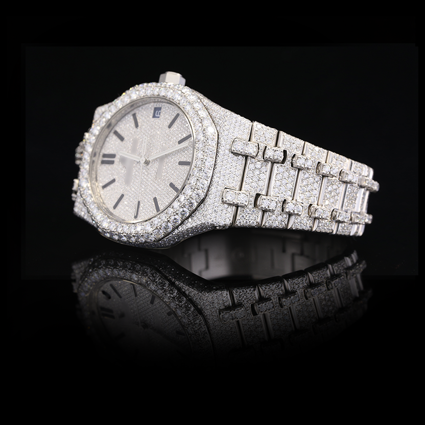 Moissanite Iced Out Round Automatic Watch – 22ct Edition (41mm)