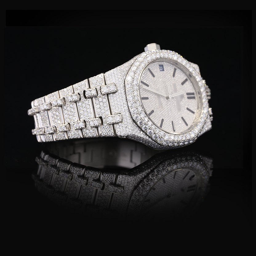 Moissanite Iced Out Round Automatic Watch – 22ct Edition (41mm)
