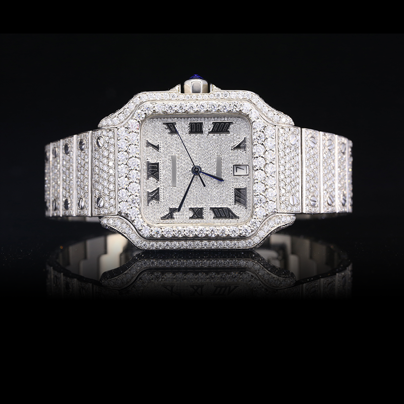 Moissanite Iced Out Square Automatic Watch – 20ct Edition (41mm)