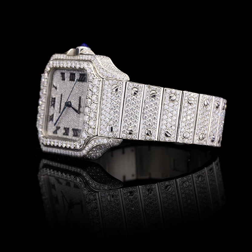 Moissanite Iced Out Square Automatic Watch – 20ct Edition (41mm)