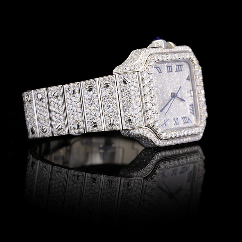 Moissanite Iced Out Square Automatic Watch – 20ct Edition (41mm)