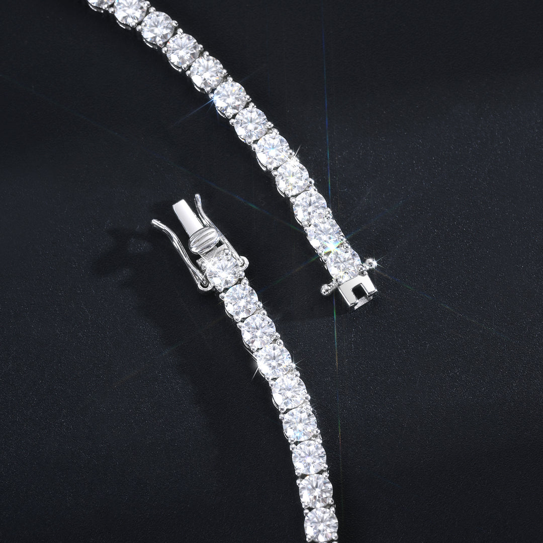 Moissanite Tennis Chain & Necklace – Iced Out (Silver 925)