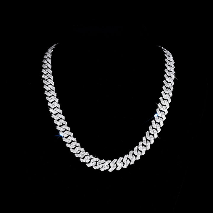 Moissanite Miami Cuban Square Link Prong Bracelet – Iced Out, 925 Silver