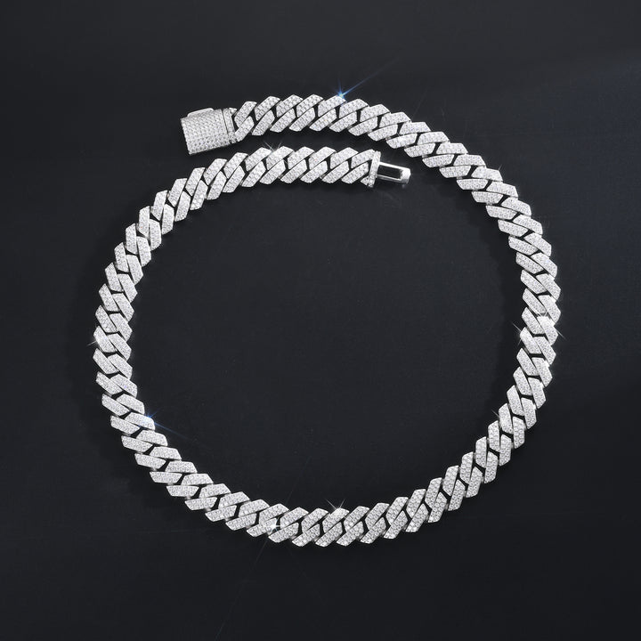 Moissanite Miami Cuban Square Link Prong Bracelet – Iced Out, 925 Silver