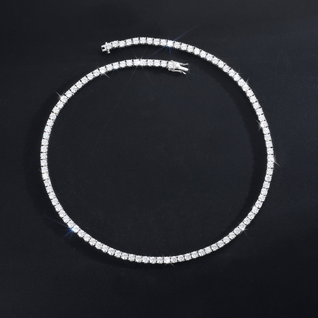 Moissanite Tennis Chain & Necklace – Iced Out (Silver 925)