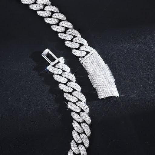3D Miami Cuban Link Prong Chain Necklace – Iced Out