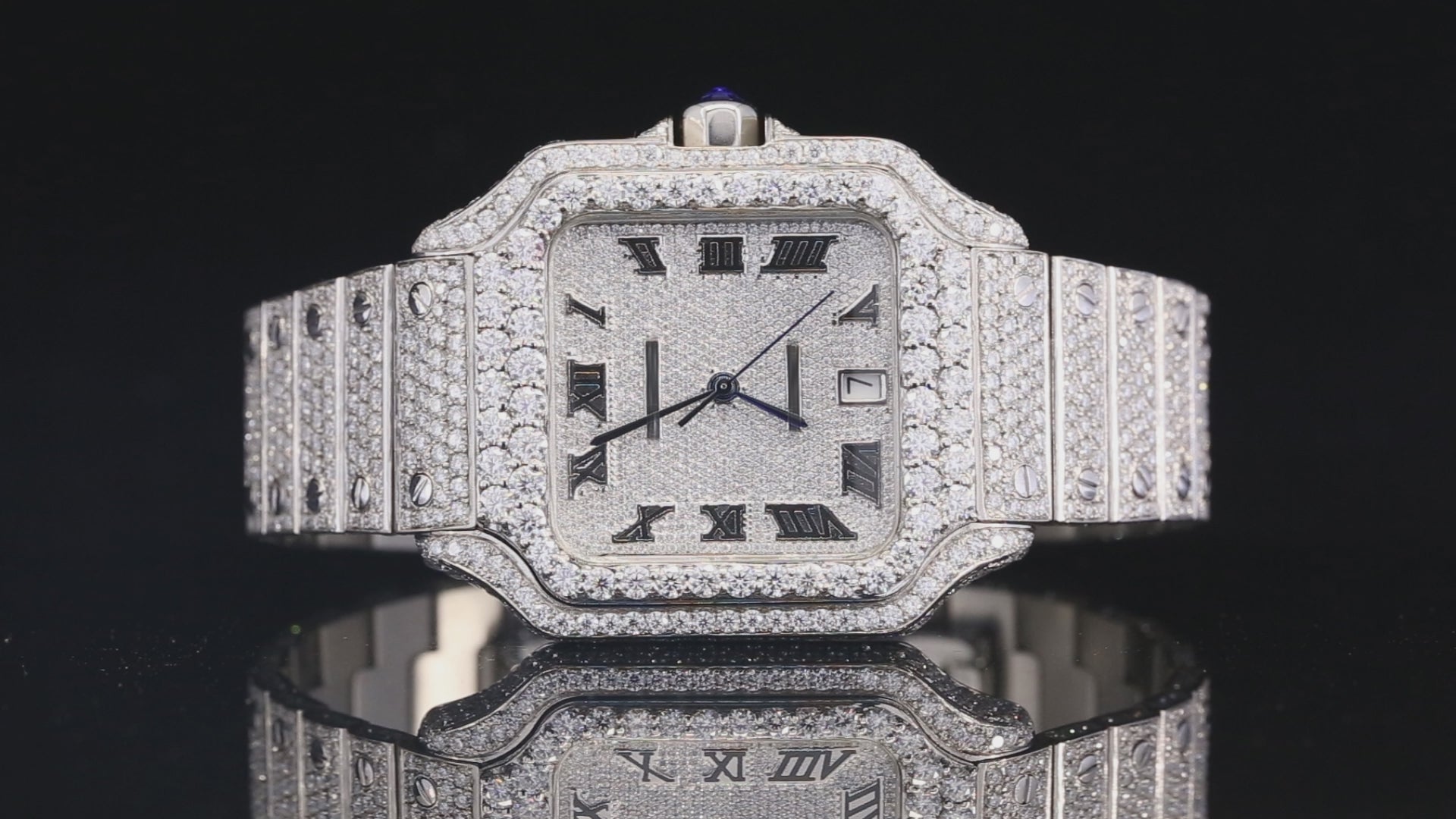 Moissanite Iced Out Square Automatic Watch – 20ct Edition (41mm)