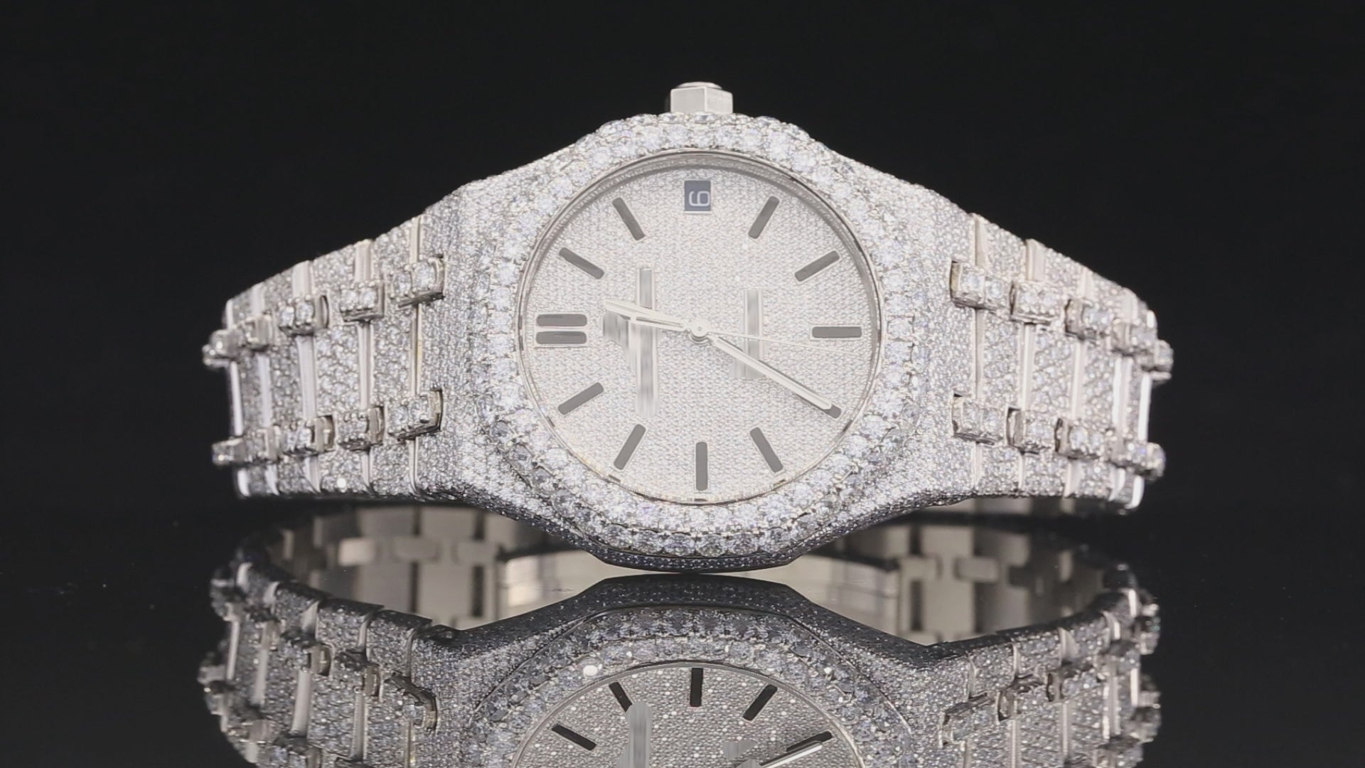 Moissanite Iced Out Round Automatic Watch – 22ct Edition (41mm)