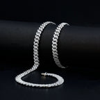 Moissanite Classic Monaco Cuban Necklace Chain – Iced Out (925 Silver, 14mm)