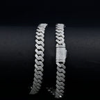 Moissanite Classic Monaco Cuban Necklace Chain – Iced Out (925 Silver, 14mm)