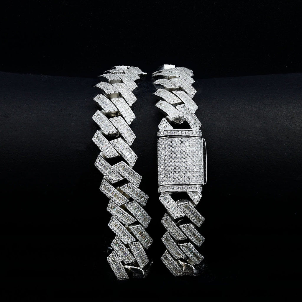 Moissanite Square Baguette Cuban Link Chain – Iced Out