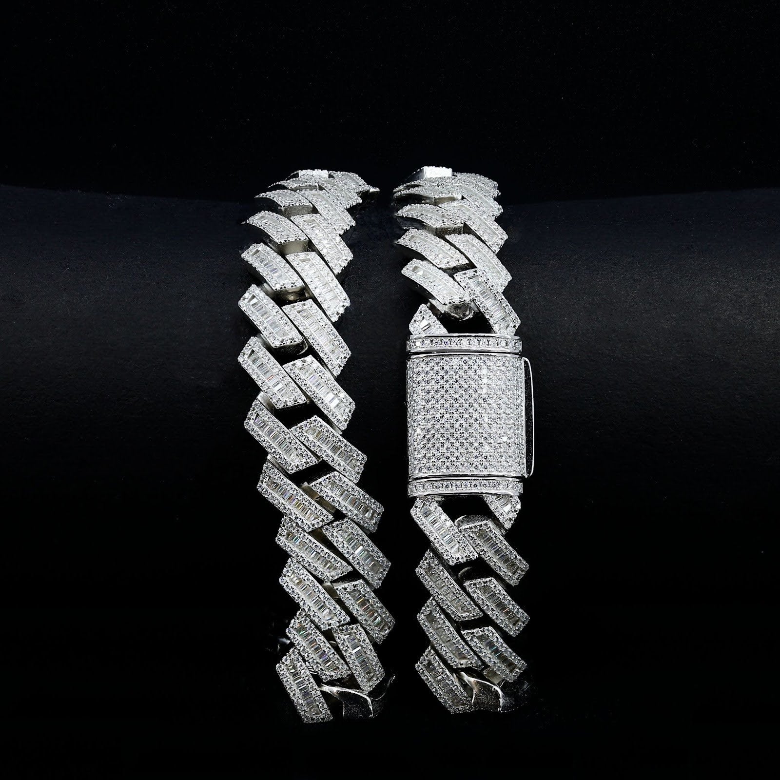 Moissanite Square Baguette Cuban Link Chain – Iced Out