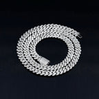 Moissanite Classic Monaco Cuban Necklace Chain – Iced Out (925 Silver, 14mm)