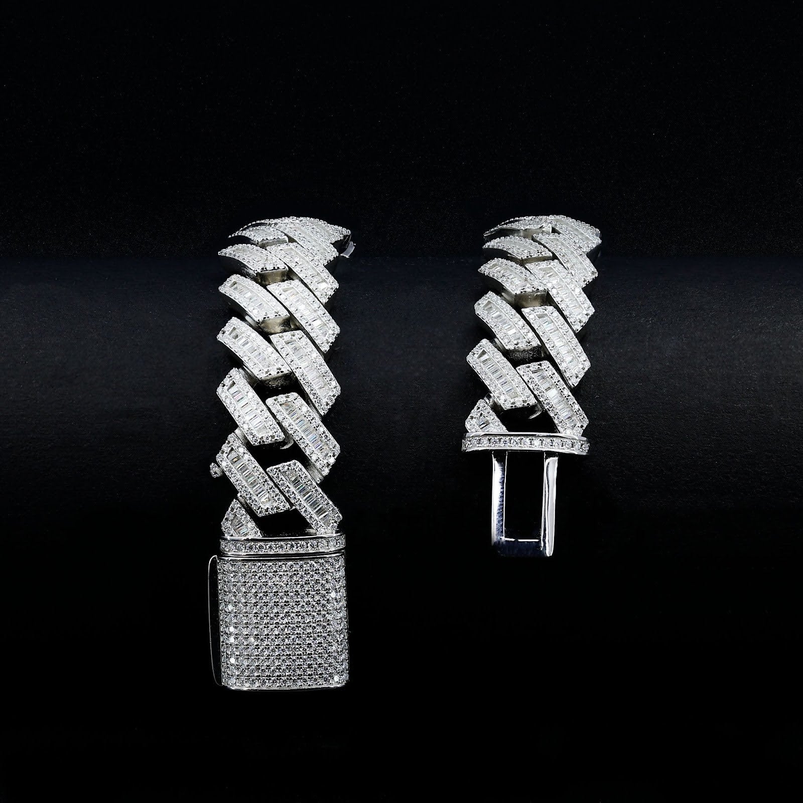Moissanite Square Baguette Cuban Link Chain – Iced Out