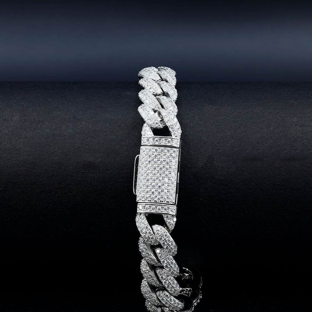 Moissanite Miami Cuban Link Prong Bracelet – Iced Out